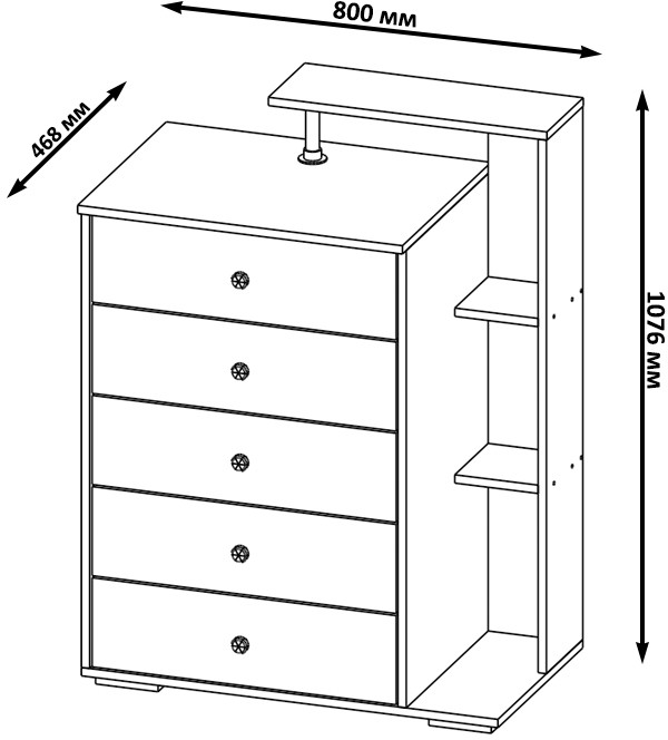 Камелия Комод, дуб сонома