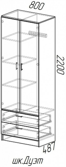 Шкаф Дуэт, Венге/лоредо