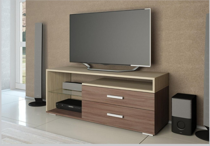 Тумба TV2 Эра, Ясень шимо темный/светлый