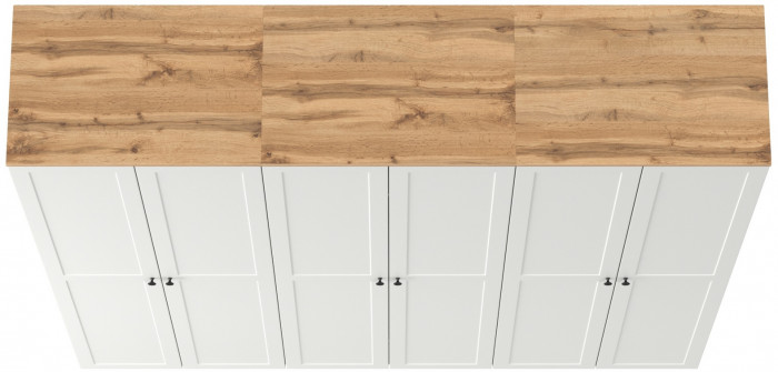 Остин 13.224 Шкаф 3 шт., белый шагрень/дуб крафт золотой