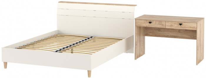 Муссон Кровать 11.41 + ортопед + Бостон 12.69, цвет дуб эндгрейн элегантный, сп. м. 1600х2000 мм., б/м