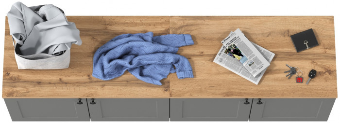 Остин 13.257 Тумба + 13.257 Тумба, цвет серый графит/дуб крафт золотой, ШхГхВ 160х41,9х43,7 см.