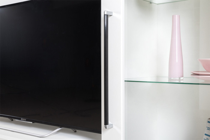 Валенсия Гостиная № 085, ЛДСП белый шагрень/МДФ белый шагрень