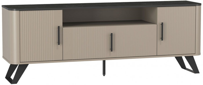 Фиделия тумба для ТВ 76.05 серый камень / мрамор черный