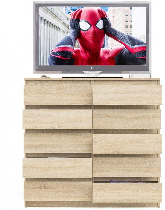 Мори Комод МК1200.10, цвет дуб сонома, ШхГхВ 120,4х41х115 см.