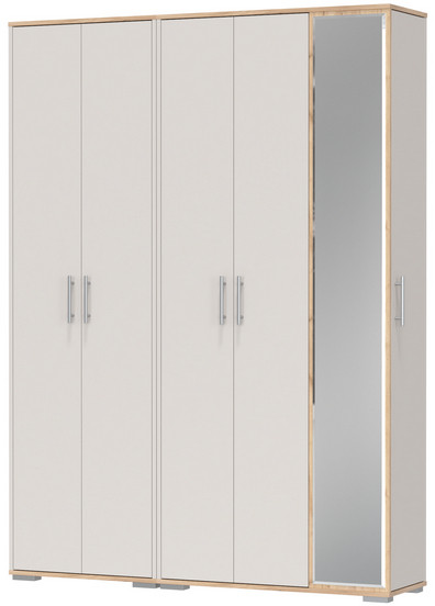 Прихожая Домино-мини + Шкаф для одежды Домино, дуб крафт золотой/кашемир серый