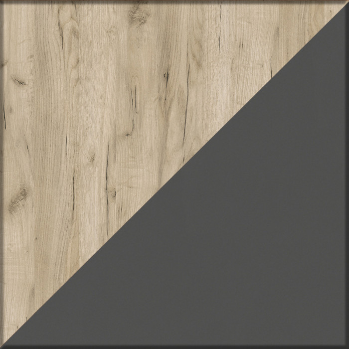 Стол рабочий 6-0604дкс/граф Бета, дуб крафт серый/графит