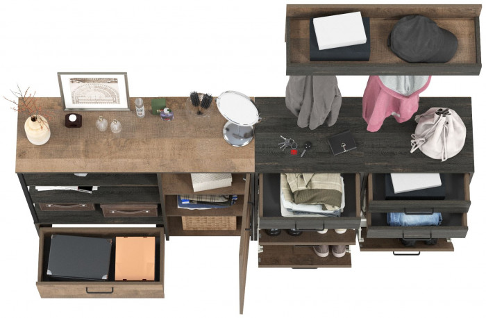 Трувор Прихожая 156, дуб гранж песочный/интра