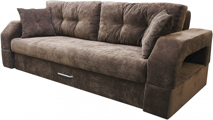 Диван-еврокнижка Манчестер 160х200, с подсветкой 06, велюр коричневый