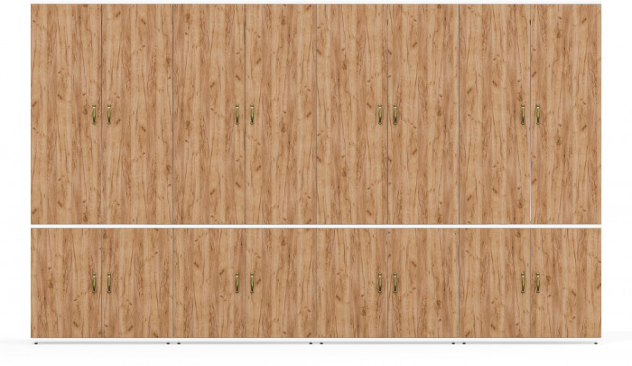 Лидер-8 Шкаф МД 19Б 4 шт., белый шагрень/крафт золото