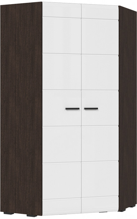 ЛИБЕРТИ ШК 06 Шкаф угловой 1060 (1060х2100х1060) Фасад МДФ БЕЛЫЙ ГЛЯНЕЦ/Корпус ВЕНГЕ