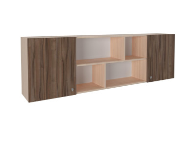 Полка надкроватная Дуб молочный/Орех