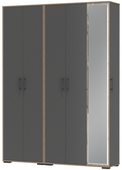 Прихожая Домино-мини + Шкаф для одежды Домино, дуб крафт табачный/графит