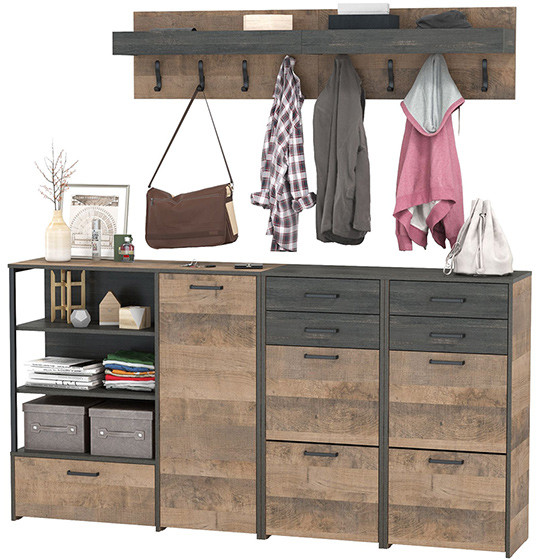 Трувор Прихожая 162, дуб гранж песочный/интра