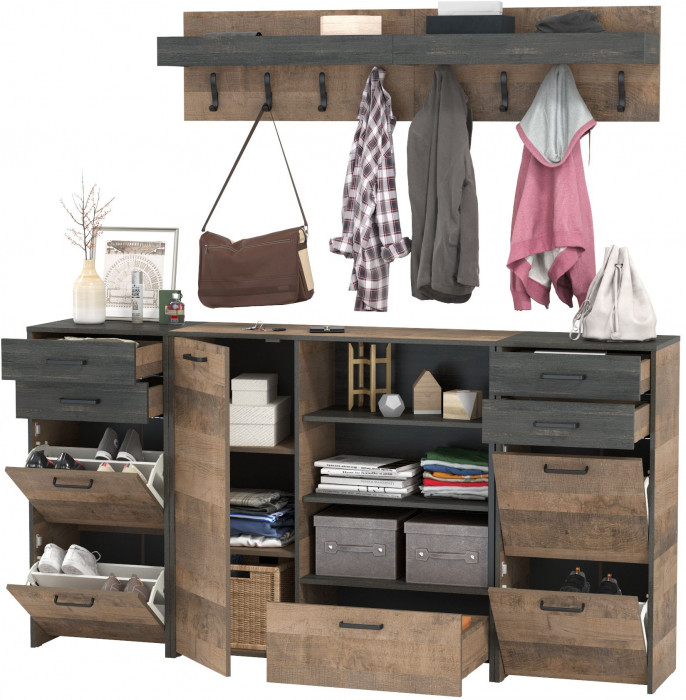 Трувор Прихожая 162, дуб гранж песочный/интра