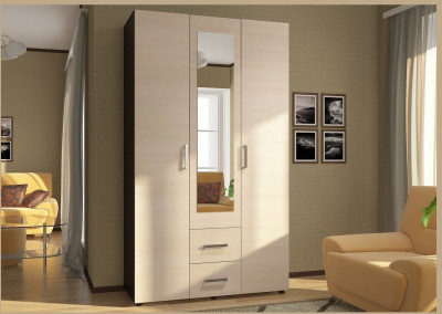 Шкаф ЭВА трехстворчатый ШК-019 (Венге/дуб молочный)