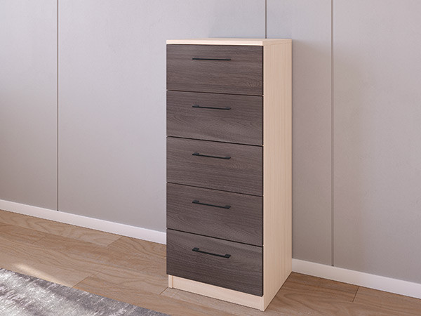 Комод 02/16 45х40х110 Дуб молочный/Дуб Шамони