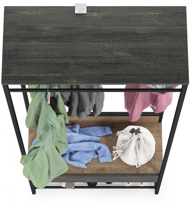 Трувор 15.120 Прихожая, цвет дуб гранж песочный/интра, ШхГхВ 80х36,6х194,2 см.