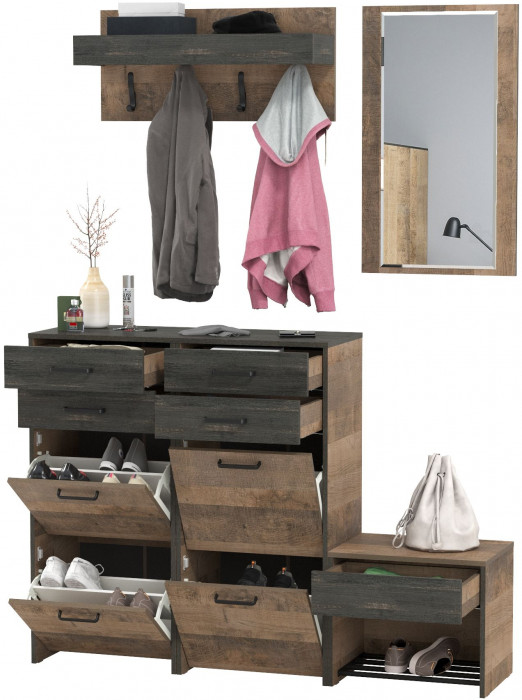 Трувор Прихожая 218, дуб гранж песочный/интра