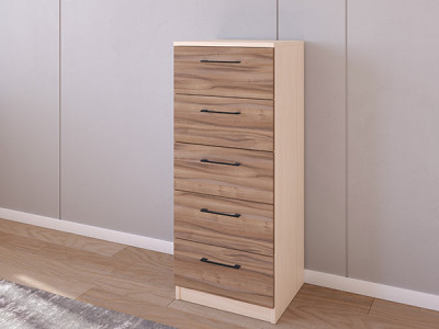 Комод 02/16 45х40х110 Дуб молочный/Орех