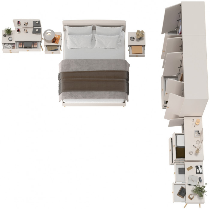 Афина Спальня 41-1600, цвет кашемир серый, сп.м. 1600х2000 мм., б/м, основание есть - фанера