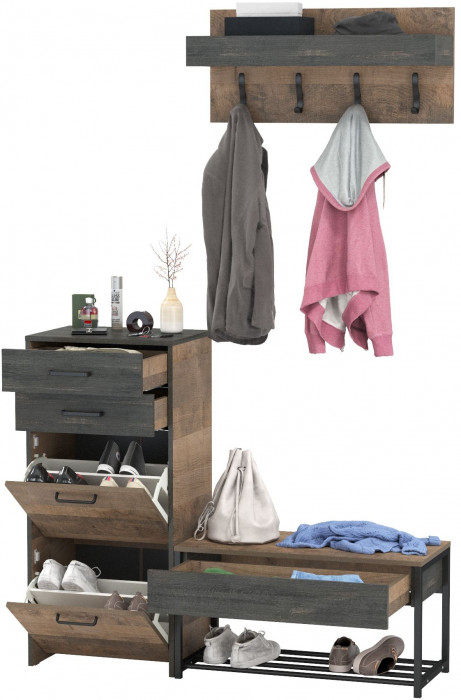 Трувор Прихожая 180, дуб гранж песочный/интра