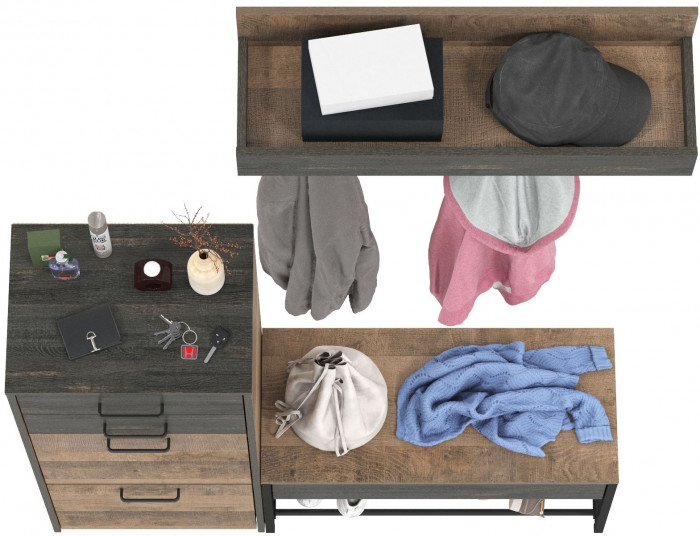 Трувор Прихожая 180, дуб гранж песочный/интра