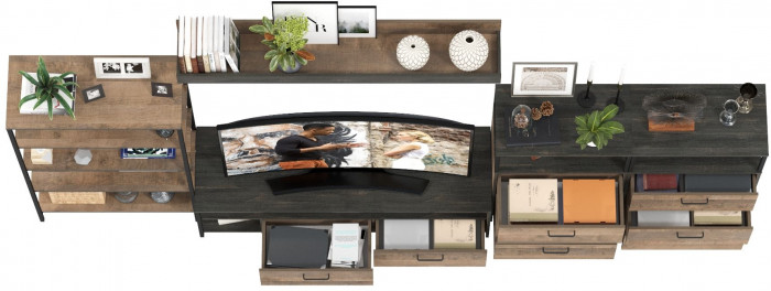 Трувор Гостиная 097, дуб гранж песочный/интра