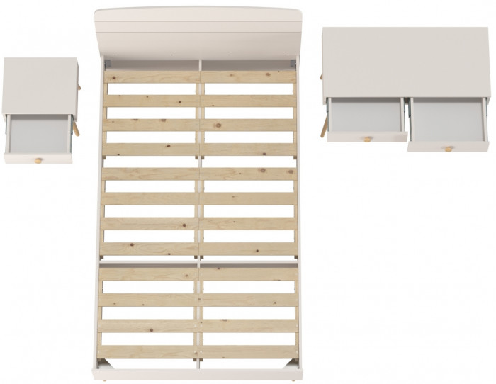 Афина Спальня Кровать 1200 + Стол + Тумба, цвет кашемир серый, ШхГхВ 123,6х210,2х95,7 + 100х45х76 + 45х37х45 см., 1200х2000 мм., б/м, осн. есть