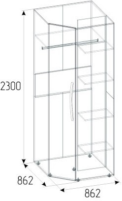 Шкаф угловой Nature 156 гаскон