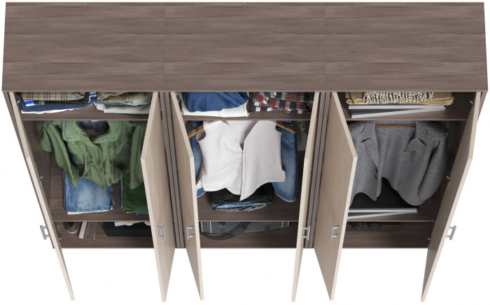 Три шкафа для одежды Домино 2-3430бод.тем/св, бодега тёмный/бодега светлый