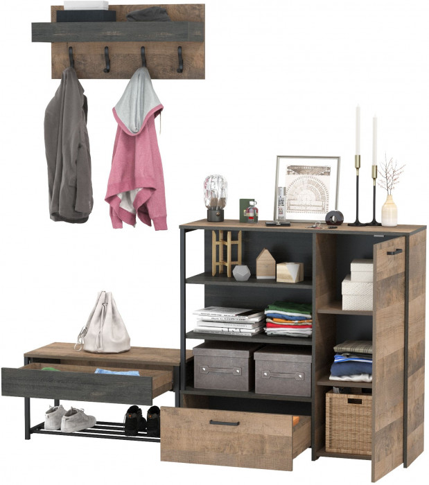 Трувор Прихожая 181, дуб гранж песочный/интра