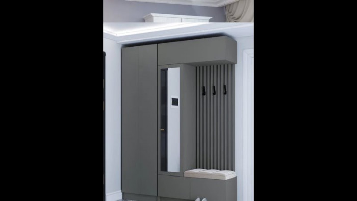 Модульная прихожая "Руэлла", композиция 2 - Графит серый