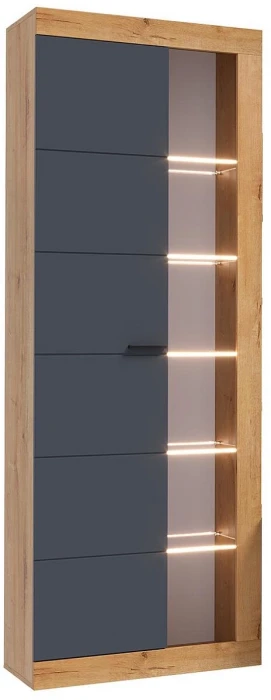 Прага Шкаф-Витрина ЛДСП, вотан/Графит