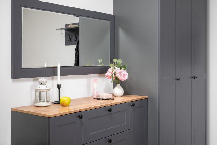 Остин 13.224 Шкаф, серый графит/дуб крафт золотой