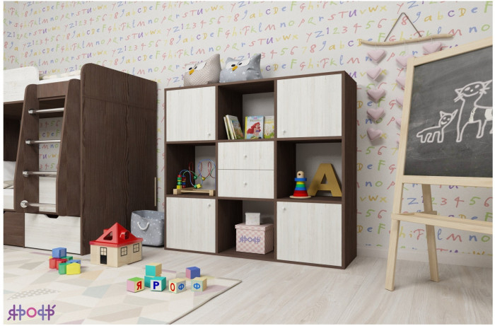 Стеллаж Джери (Ясень Анкор Темный/Винтерберг)