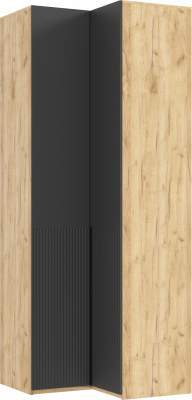 Марвэл Шкаф угловой, Дуб крафт/Браш графит