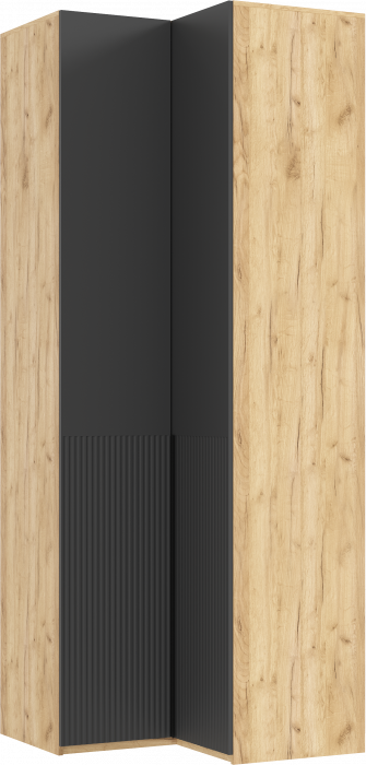 Марвэл Шкаф угловой, Дуб крафт/Браш графит