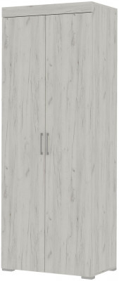 Гранд шкаф двухстворчатый  (0.802х2,121х0,483) дуб крафт белый