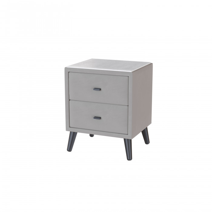 Тумба прикроватная интерьерная Пай светло-серый/мдф холст белый