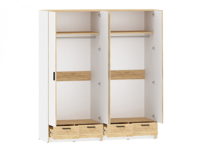 Спальня Оттавия 6 с зеркалами Белый / Дуб золотой