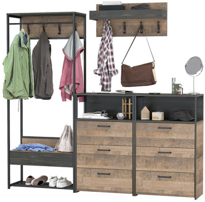 Трувор Прихожая 223, дуб гранж песочный/интра