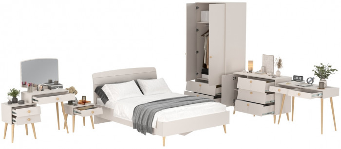 Афина Спальня 28-1400, кашемир серый