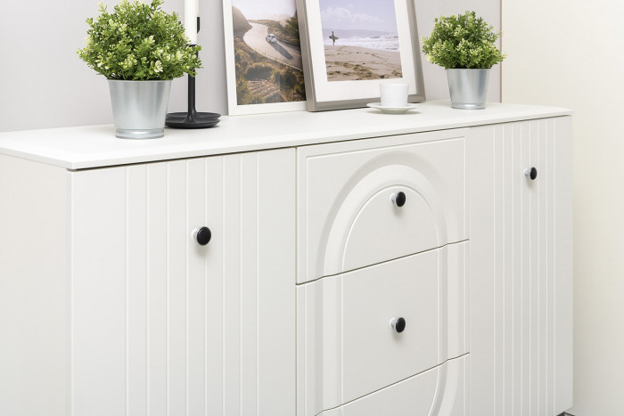 Валенсия Гостиная № 092, ЛДСП белый шагрень/МДФ белый шагрень