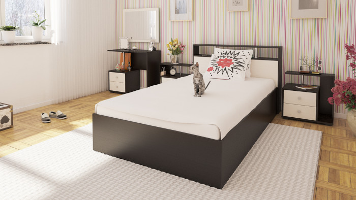 Камелия Кровать 1200, венге/дуб лоредо