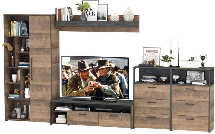 Трувор Гостиная 103, дуб гранж песочный/интра