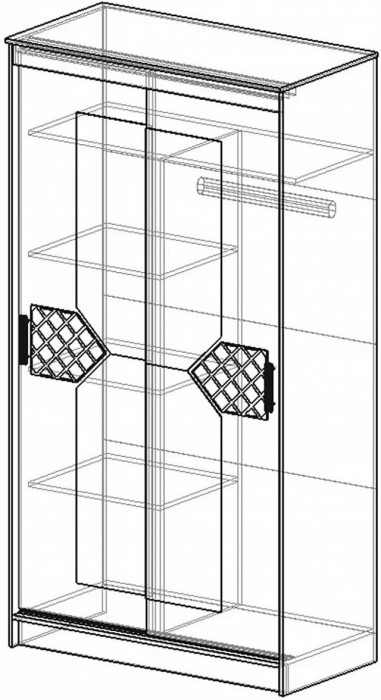Николь Шкаф-купе 2, Венге/Лиственница светлая