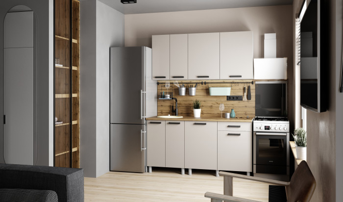 Кухонный гарнитур Нагано 1,6м Кашемир