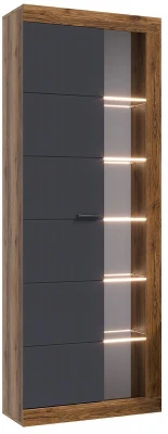 Прага Шкаф-Витрина ЛДСП, делано/Графит