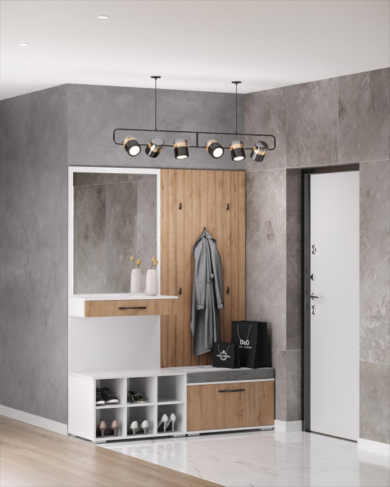 Модульная прихожая "Элана" - Аляска/Дуб артизан